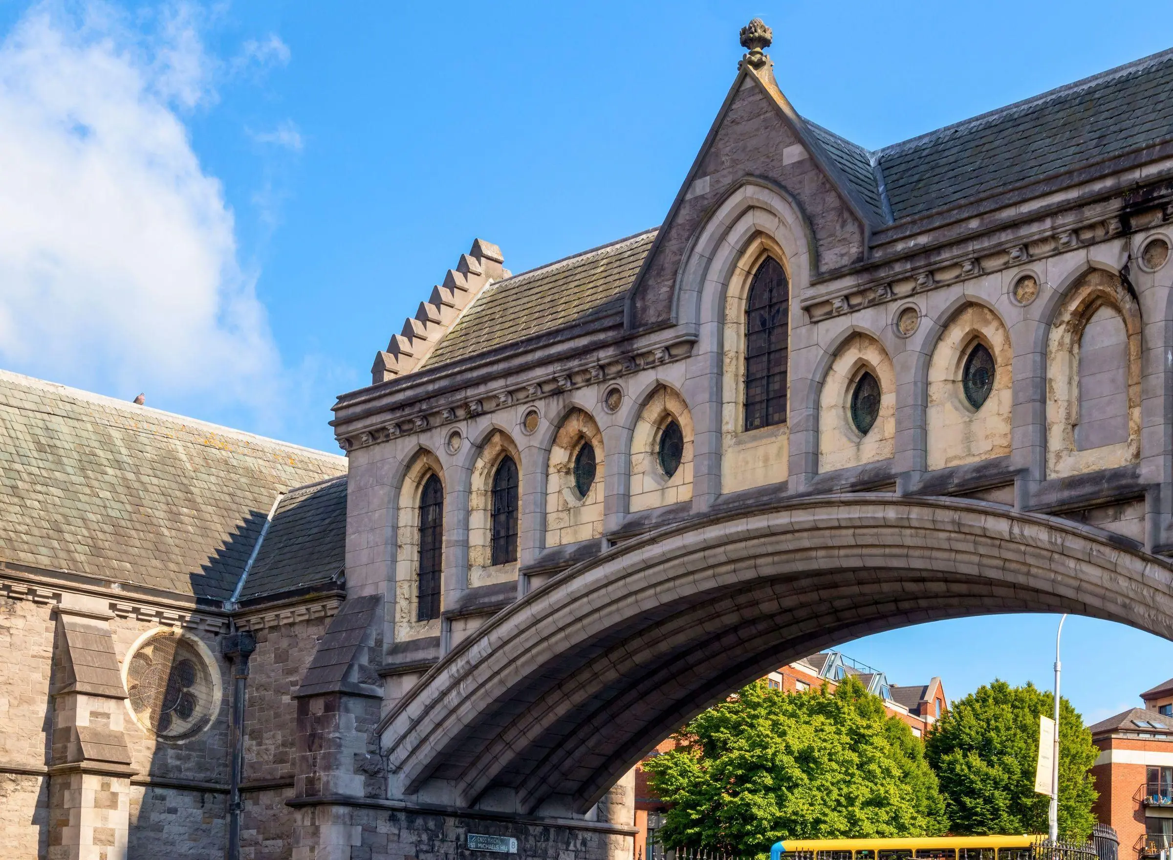 The stone bridge connecting Christ Church Cathedral to Dublinia over Winetavern Street