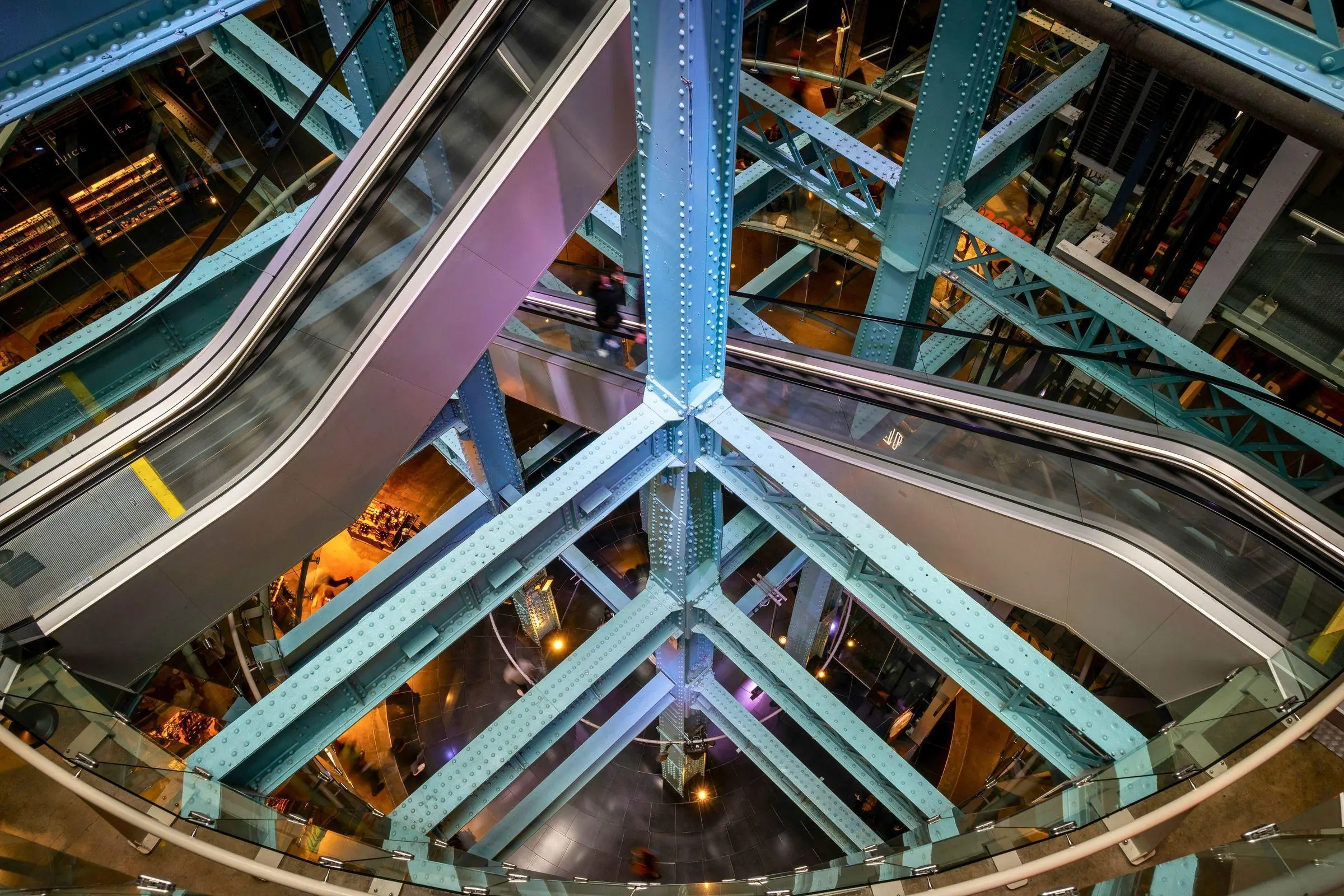 The central atrium of the Guinness Storehouse