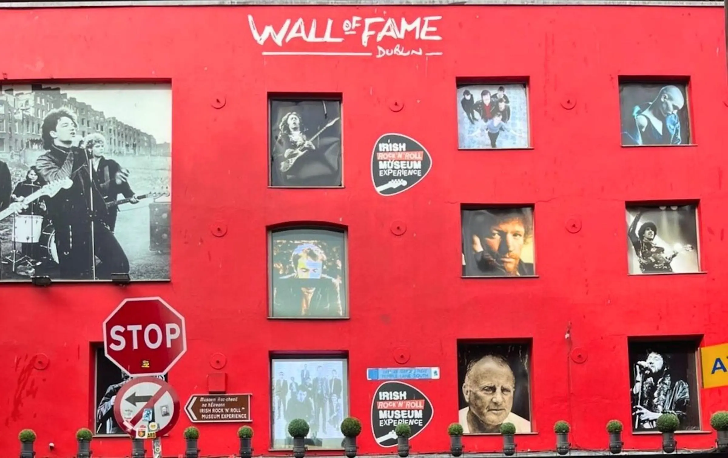 Exterior of the Irish Rock 'n' Roll Museum in Temple Bar featuring the Wall of Fame